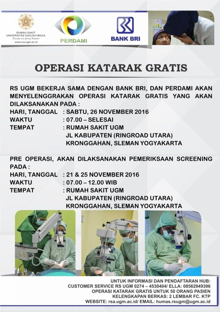 Operasi Katarak Gratis RS UGM 2016