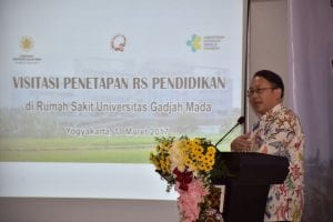 Sambutan Prof. dr. Iwan Dwiprahasto, M.Med.Sc., Ph.D – Wakil Rektor Bidang Akademik dan Kemahasiswaan UGM.