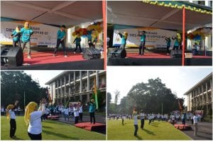 Kampanye hand hygiene dari RS UGM dalam acara Pembukaan Dies Naralis UGM ke-67